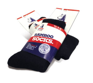 steel blue boots bamboo socks black