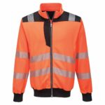 portwest PW370 pw3 hi vis sweatshirt full zip orange black