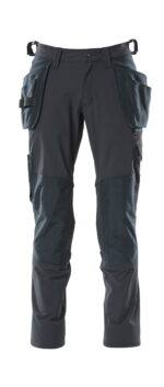 A pair of workwear cargo pants with side pockets.