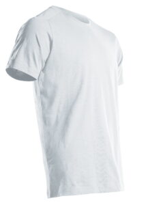 A white t-shirt for workwear on a white background.