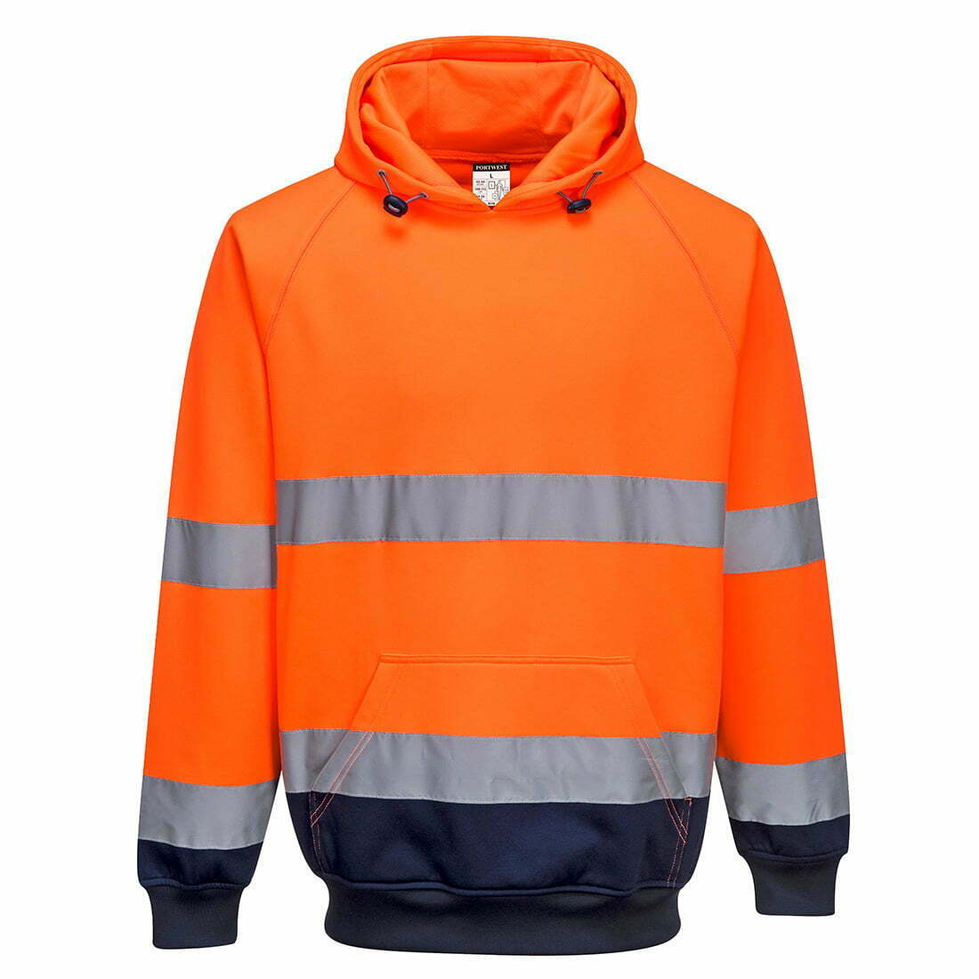 HI VIS HOODIE 2 TONE ORANGE/NAVY