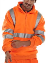 HI VIS QUARTER ZIP SWEATSHIRT ORANGE