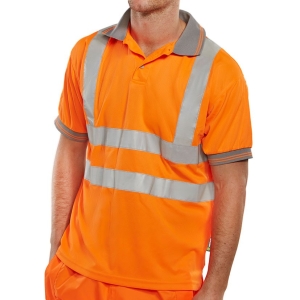 beeswift bpksenor short sleeve class 2 hi vis polo shirt