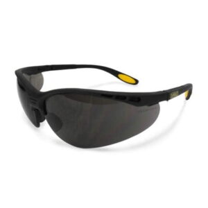 A pair of DeWalt Reinforcer Safety Glasses with yellow lenses, ideal for workwear.