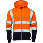 supertouch hi vis full zip class 2 hooded sweatshirt
