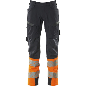 mascot 19379 ultimate stretch hi vis 2 tone trousers with thigh pockets